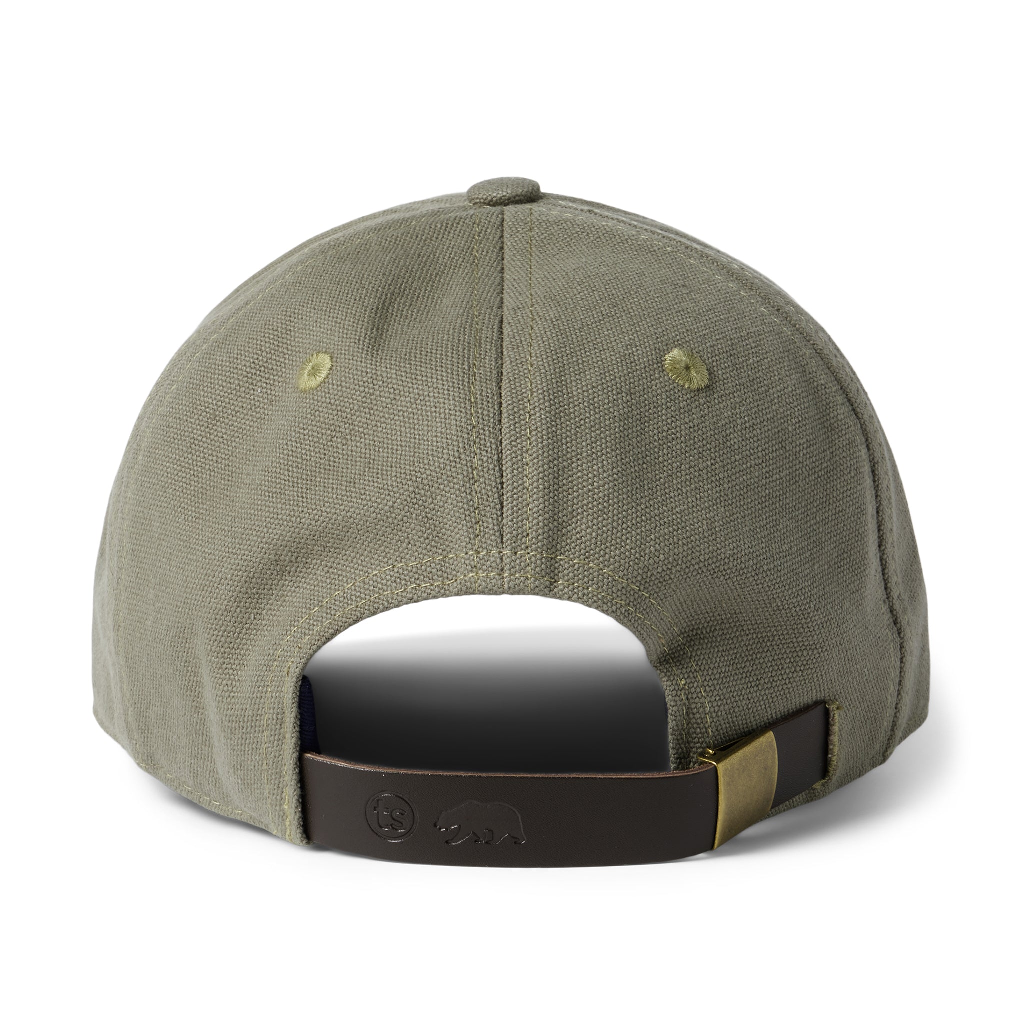 material shot of the back strap on The Canvas Cap in Olive Embroidered Bear, Accessories by Taylor Stitch