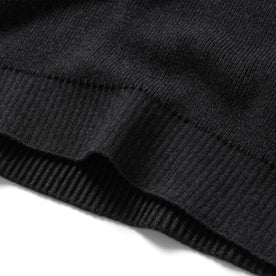 material shot of the rib at bottom of The Charleston Sweater in Heather Charcoal