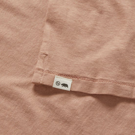 material shot of the hem on The Cotton Hemp Polo in Dried Acorn