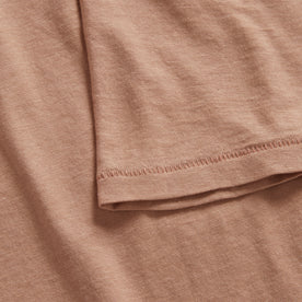 material shot of the sleeve on The Cotton Hemp Polo in Dried Acorn