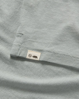 material shot of the hem on The Cotton Hemp Polo in Slate, Knits by Taylor Stitch