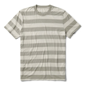 The Cotton Hemp Tee in Natural and Sagebrush Stripe - featured image