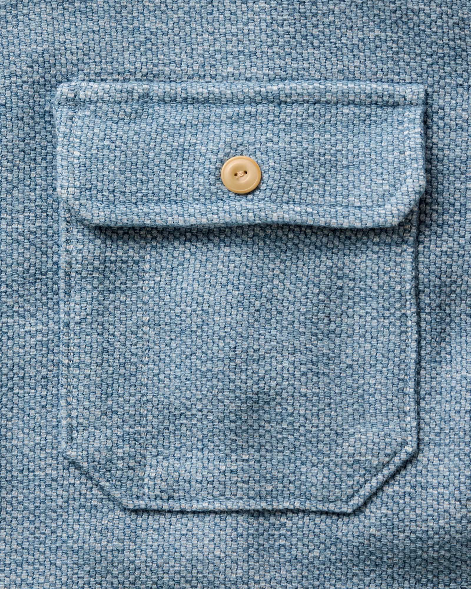 material shot of the buttons on The Division Shirt in Washed Indigo, Wovens by Taylor Stitch