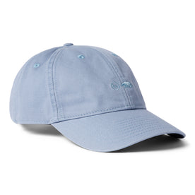 side view image of The Everyday Cap in Washed Blue Twill