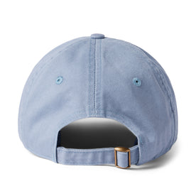 material shot of the back strap of The Everyday Cap in Washed Blue Twill
