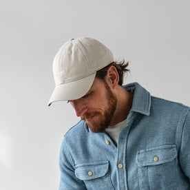 fit model showing off The Everyday Cap in Washed Stone Twill