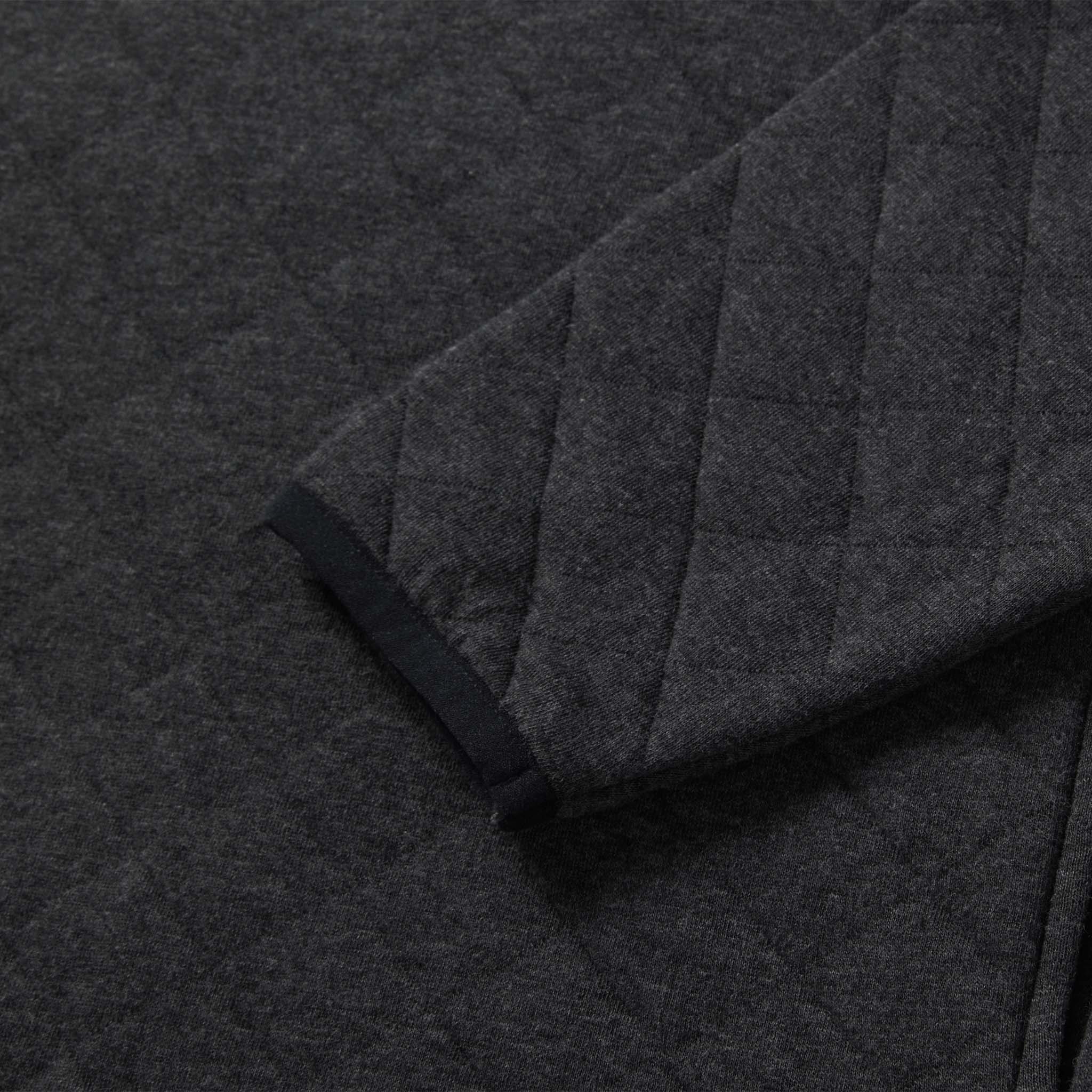 material shot of the quilted material on The Fall Line Pullover in Coal Heather, Knits by Taylor Stitch