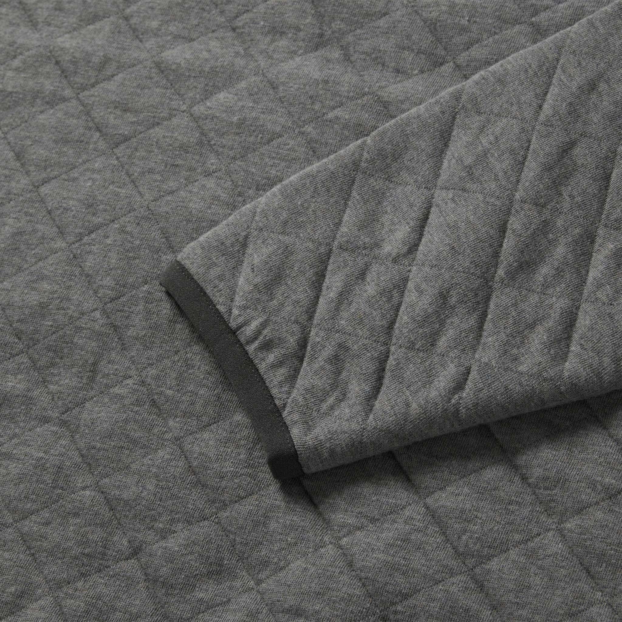 material shot of the quilted material on The Fall Line Pullover in Cypress Heather, Knits by Taylor Stitch