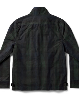 flatlay of The Flint Jacket in Blackwatch Dry Wax, from the back, Outerwear by Taylor Stitch