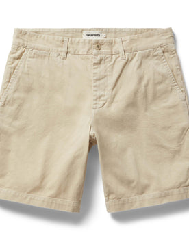 flatlay of The Foundation Short in Organic Dune, Bottoms by Taylor Stitch