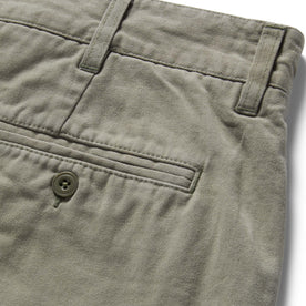 material shot of the rear pocket on The Foundation Short in Organic Sagebrush