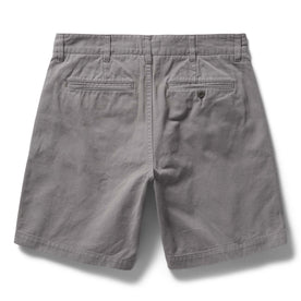 flatlay of The Foundation Short in Organic Steeple Grey, shown from back
