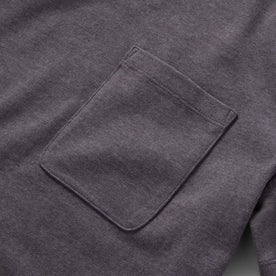 material shot of the front chest pocket on The Heavy Bag Tee in Smoke