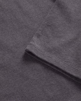 material shot of the sleeve on The Heavy Bag Tee in Smoke, Knits by Taylor Stitch