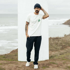 fit model wearing The Heavy Bag Tee in Sea Lettuce