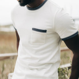 The Heavy Bag Ringer Tee in Natural and Navy - featured image