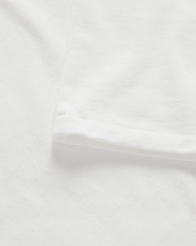 material shot of the sleeve on The Heavy Bag Ringer Tee in Natural and Navy, Knits by Taylor Stitch