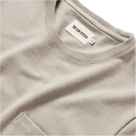 material shot of the neck opening of The Heavy Bag Tee in Arid Eucalyptus