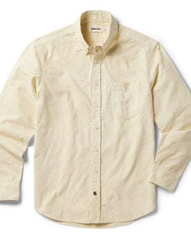 flatlay of The Jack in Butter Oxford, shown in full, Wovens by Taylor Stitch