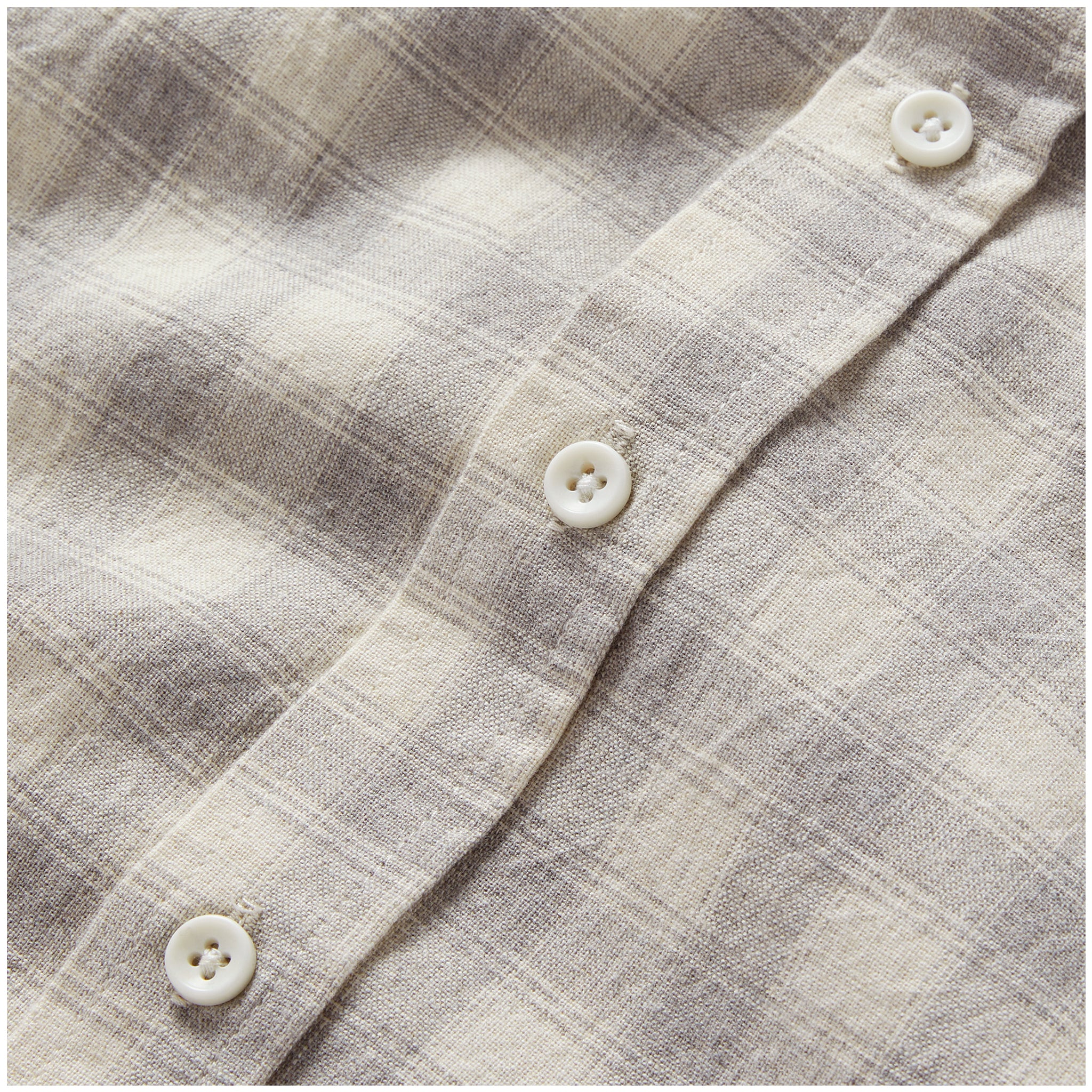 material shot of the buttons on The Jack in Granite Check, Wovens by Taylor Stitch