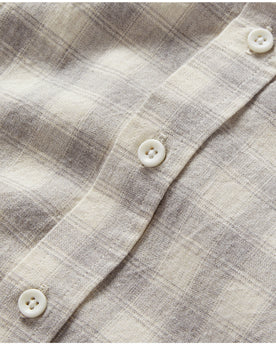 material shot of the buttons on The Jack in Granite Check, Wovens by Taylor Stitch