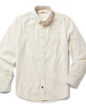 flatlay of The Jack in Heathered Oat, shown in full, Wovens by Taylor Stitch