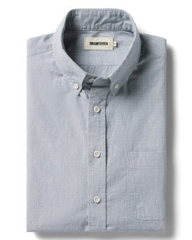 flatlay of The Jack in Storm Micro Seersucker, Wovens by Taylor Stitch