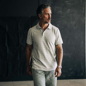 The Jacquard Polo in Ash Heather - featured image