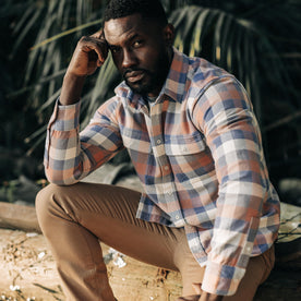 fit model in The Ledge Shirt in Dusk Check