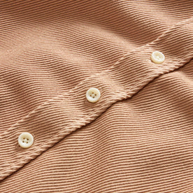 material shot of the buttons on The Ledge Shirt in Dusty Coral Twill