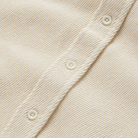 material shot of the buttons and texture of The Ledge Shirt in Natural Twill