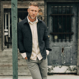 The Lined Utility Shirt in Charcoal Donegal - featured image