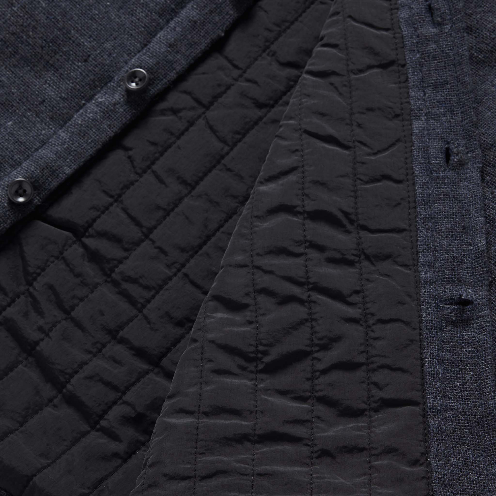 material shot of the inner lining on The Lined Utility Shirt in Charcoal Donegal, Outerwear by Taylor Stitch