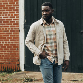 The Lined Utility Shirt in Oat Donegal - featured image
