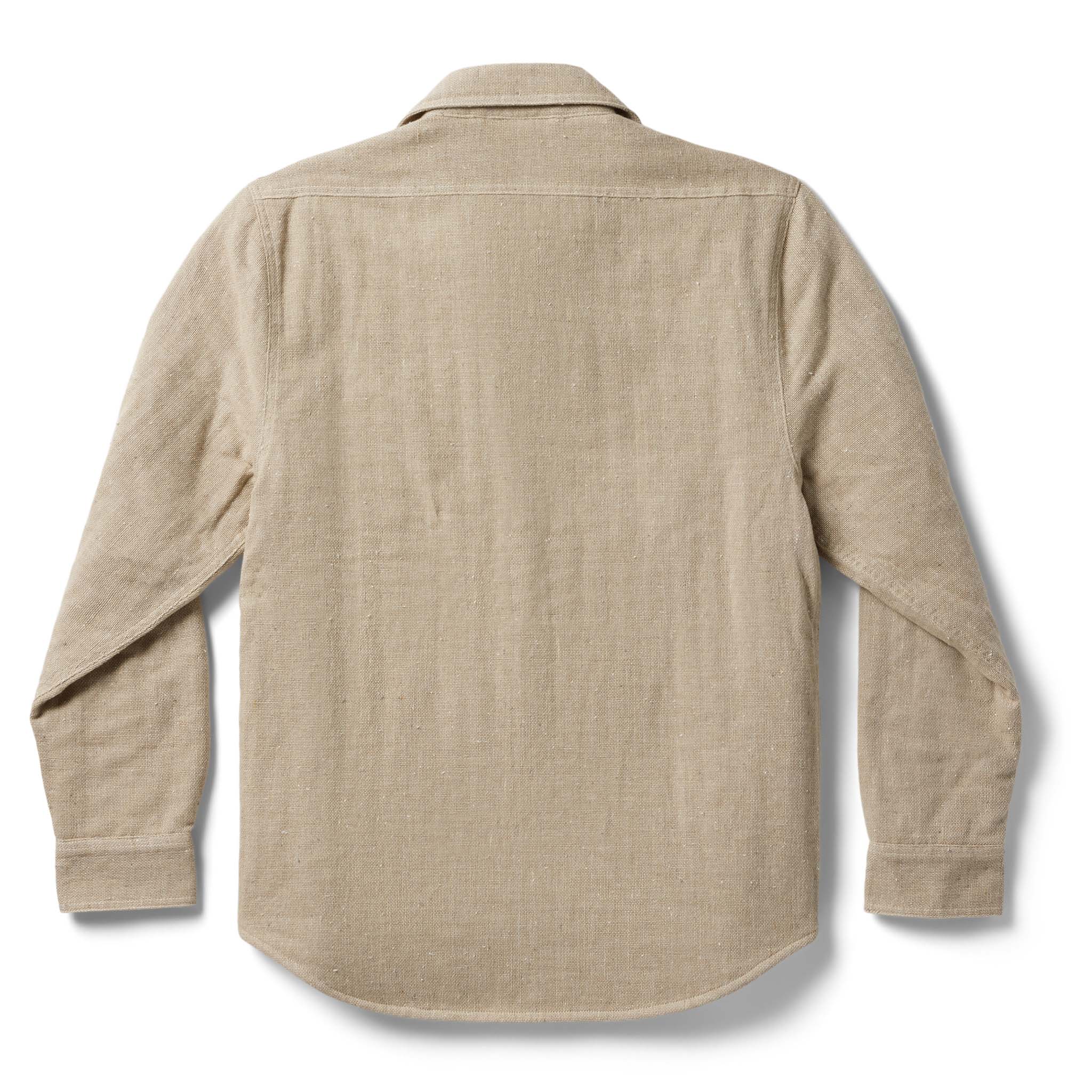 flatlay of the back of The Lined Utility Shirt in Oat Donegal, Outerwear by Taylor Stitch