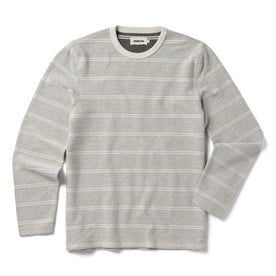 flatlay of The Morgan Crewneck in Ash Stripe