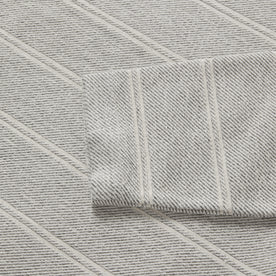 material shot of the sleeves on The Morgan Crewneck in Ash Stripe
