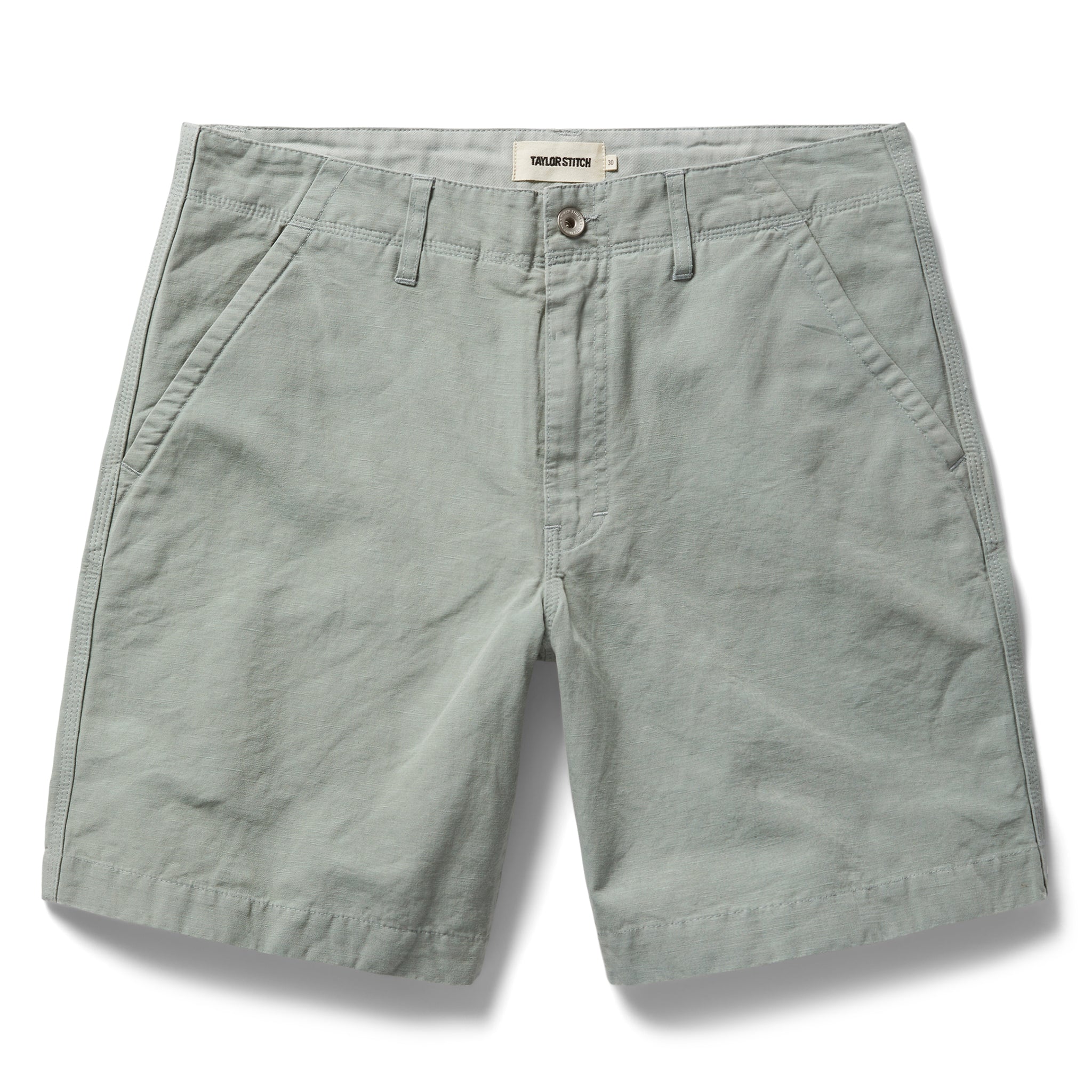 flatlay of The Morse Short in Slate Slub, Bottoms by Taylor Stitch