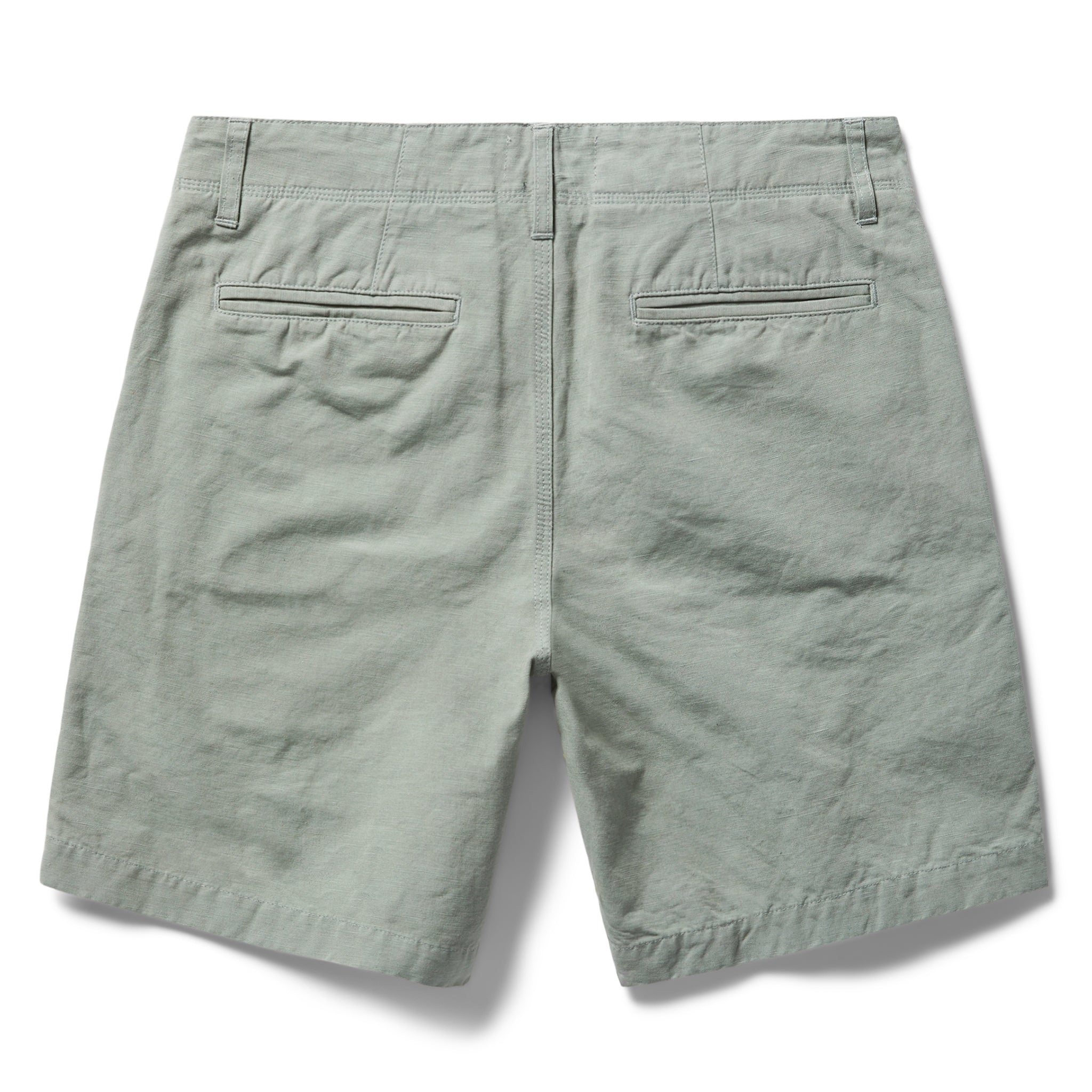 flatlay of The Morse Short in Slate Slub, shown from the back, Bottoms by Taylor Stitch