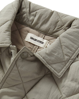 material shot of the collar on The Ojai Jacket in Sagebrush Diamond Quilt, Outerwear by Taylor Stitch