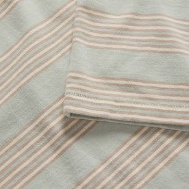 material shot of the sleeves on The Organic Cotton Tee in Seafoam Stripe