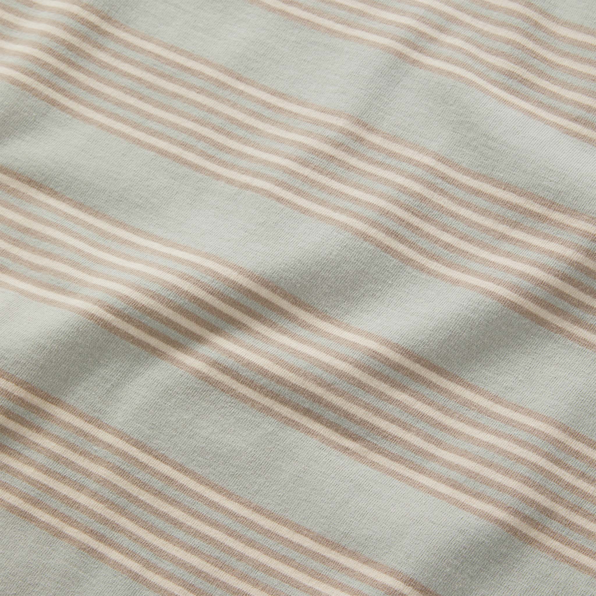 material shot of the pattern on The Organic Cotton Tee in Seafoam Stripe, Knits by Taylor Stitch