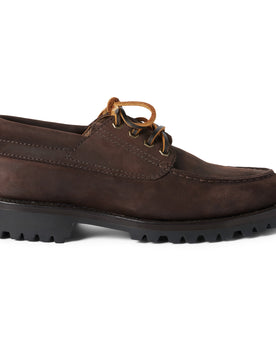 side image of The Ridge Moc in Chocolate Nubuck, Footwear by Taylor Stitch