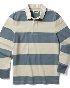 flatlay of The Rugby Shirt in Storm Stripe, Knits by Taylor Stitch