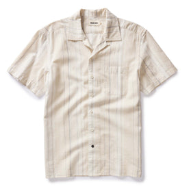flatlay of The Short Sleeve Hawthorne in Fog Stripe, Wovens by Taylor Stitch