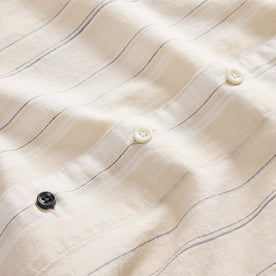 material shot of the buttons on The Short Sleeve Hawthorne in Fog Stripe