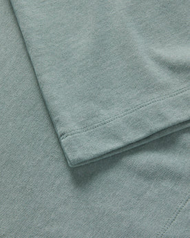 material shot of the sleeve on The Short Sleeve Heavy Bag Henley in Slate, Knits by Taylor Stitch