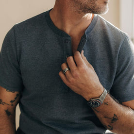 The Short Sleeve Heavy Bag Henley in Storm - featured image