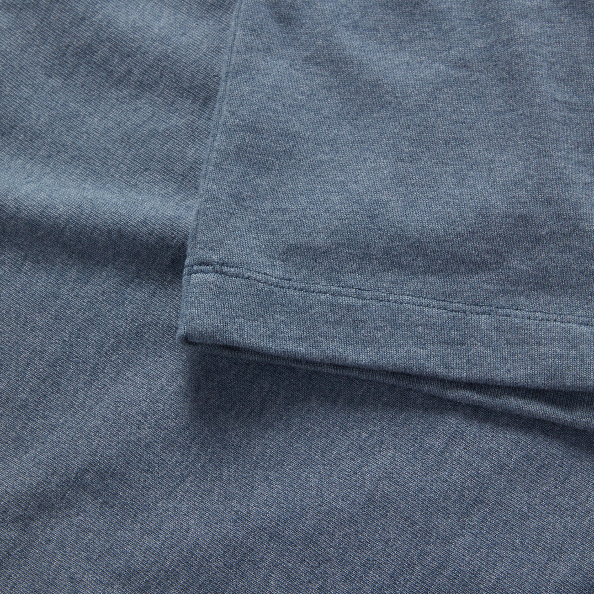 material shot of the sleeve on The Short Sleeve Heavy Bag Henley in Storm, Knits by Taylor Stitch