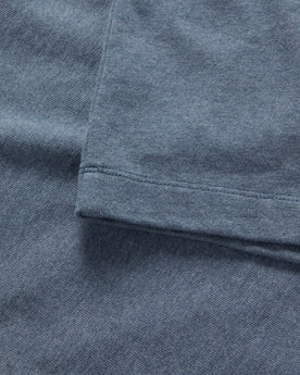 material shot of the sleeve on The Short Sleeve Heavy Bag Henley in Storm, Knits by Taylor Stitch